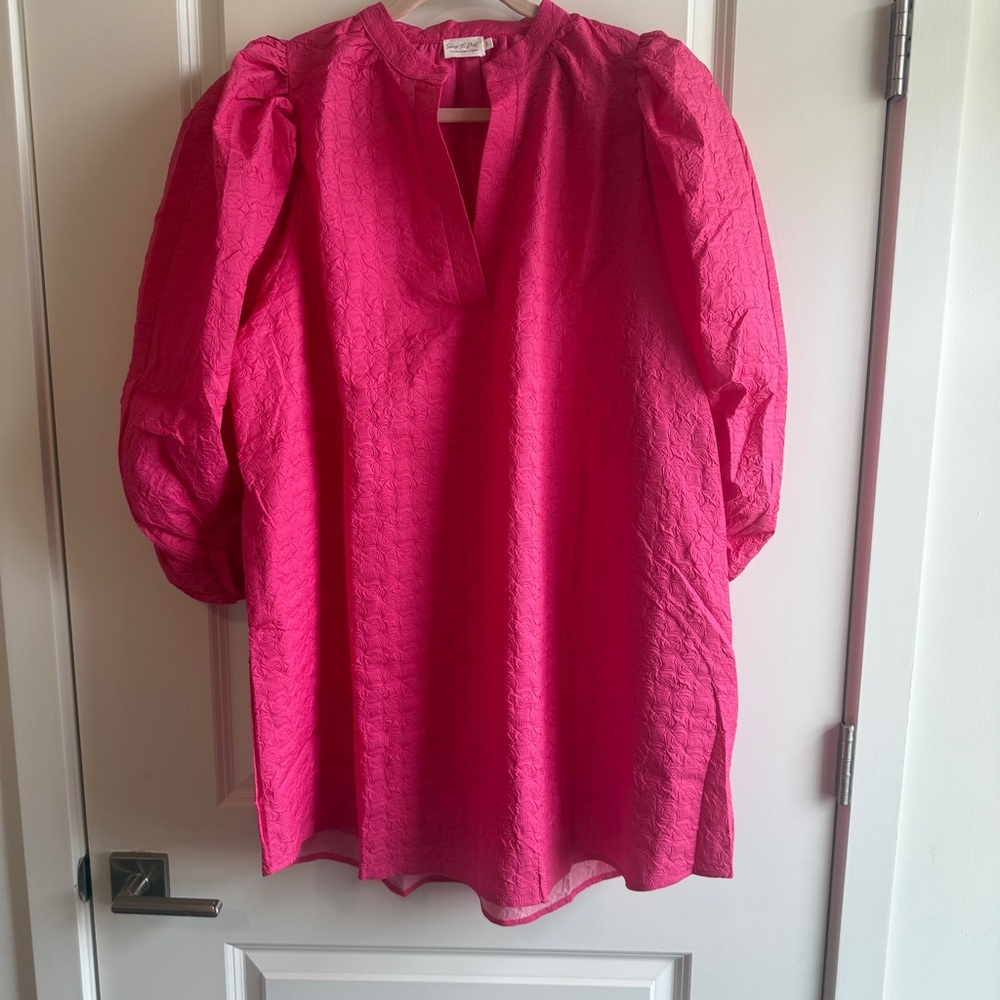 The Idyllic Fuchsia Pink Textured Dress - Picture 3 of 4